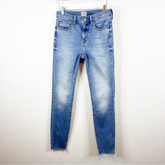 J. Crew 9” Toothpick High Waist Skinny Jeans 27 Tall Blue - Picture 2 of 7